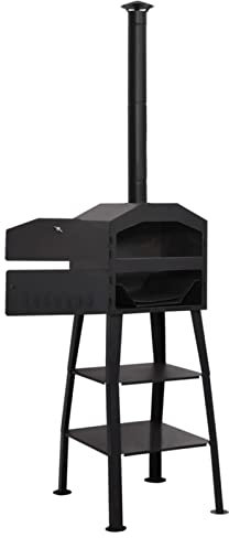Homgoday Outdoor-Pizzaofen Holzkohle mit 2 Schamottesteinen Rasen, Garten Model318145
