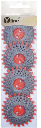 4 Sterne a. 20 m Sternzwirn Polyester blau grau, Sternchenzwirn Stern - Zwirn, sl, (0,07 € / m), 3171-21