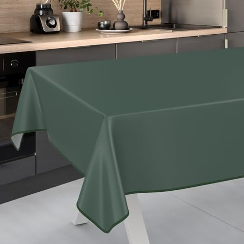Vaxduk bordsduk tvättbar vaxduk vaxduk trädgårdsduk utomhus inomhus 120 x 140 cm med fåll grangrön