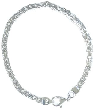 Generisch MOCHAIN Königskette 4mm 21cm 60cm Massiv 925 Sterlingsilber (21)