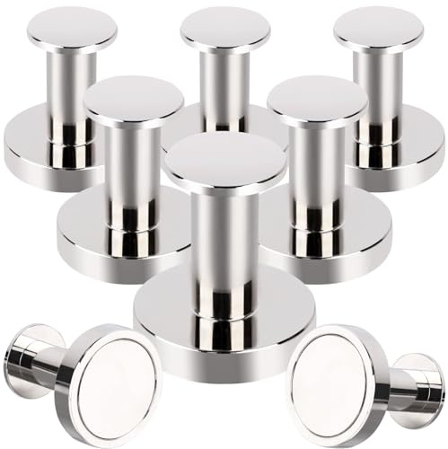 Keukenket 8 Stück Magnethaken Extra Stark,N52 Neodym Magnete Stark 32kg,36MM Magnete mit Haken Silber Magnethaken Magnet Haken zum Aufhängen im Büro, in der Küche, zu Hause und im Freien