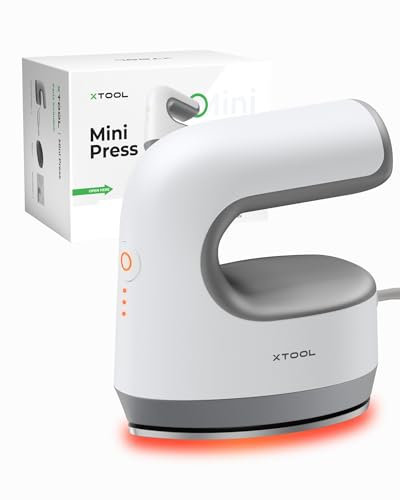 xTool Mini Prensa de Calor Ultraligera con 3 Niveles de Temperatura, Plancha Sublimacion con 200 K NTC Calentamiento más Rápido, Prensa Térmica Portátil para Camisetas, Bolsas, Zapatos y Vinilo