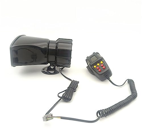 Lautes Sirenen-Alarmhorn für Autos, 100 W, Hand-Megaphon, 7 Töne, Wasserdicht, ABS-Material, Einfache Installation für Autos, Wohnmobile, Boote, LKWs