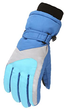 Generisch Outdoor Skating M/L Skigröße Snow Snowboarding Winterhandschuhe Warme Winddichte Kinderhandschuhe & Fäustlinge Handschuhe Kinder Wasserabweisend (Blue, M)