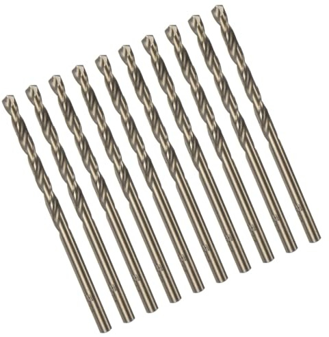 TOP-VIGOR 10Pcs 3.9mm Cobalt Jobber Drill Bits, M35 High Speed Steel HSS Twist Dril Bit Tool with Straight Shank for Drilling Hardened Metal, Stainless Steel, Cast Iron, Wood and Plastic