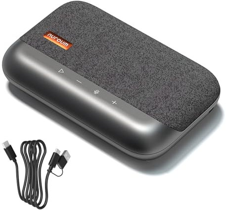 Nuroum A05U Microfono USB per Conferenze, Microfono & Acquisizione Vocale 360° con Cancellazione Rumore, Altoparlante per PC/Ufficio Domestico/Laptop/Riunioni, Plug&Play Compatibile con Zoom/Teams/Mac