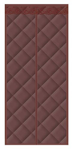 Isolierte magnetische Fliegengittertür mit Vollrahmenverschluss, automatisches Schließen, ideal für französische Türen, Gewächshäuser, Braun, 80 x 200 cm