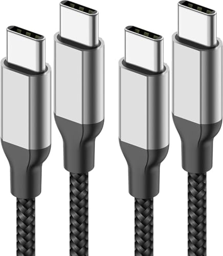 Lot de 2 câbles USB C vers USB C de 1 m pour iPhone 16/15 Pro/Max/Plus CarPlay, 2 câbles de charge USB C vers USBC de 60 W pour Samsung Galaxy S24/S23 Ultra, câble de charge rapide USB-C, noir