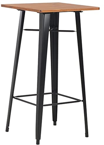 Teenpull Bartisch, 60x60x108 cm, Kiefer Massivholz, Schwarz, robuster Stehtisch für Küche, Esszimmer, kleine Räume, modernes Design