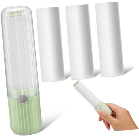BAZEITFLOW Rullo Levapelucchi Portatile in Plastico Fogli Adesivi Lisci per Peli di Animali su Vestiti e Divani Verde