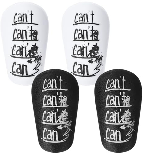 2 Paar Mini Schienbeinschoner Fußball, Mini Schienbeinschoner für Fußballtraining, Anti-Rutsch Design, Stoßfeste Anti-Kollisions Beinschützer (Schwarz/Weiß)