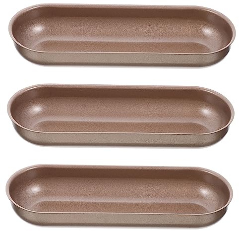 EPIGEIST 3 piezas Molde para Hornear Hot Dog y Pan de Molde Antiadherente Resistente al Calor para Horno Bandeja de Duradera para Panadería Casera