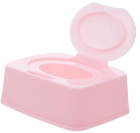 Feuchttücherbehälter mit Deckel, Wiederbefüllbar, Pp, Rosa | Rechteckige Form, Kompakt für Badezimmer und Büro, Passend für Babyfeuchttücher und Wattepads