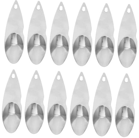 TOYANDONA Cucchiaio Per Kiwi in Acciaio Inossidabile 12 Pezzi, Set Di Pelapatate e Scavino Per Frutta, Taglia Carne Di Kiwi e Anguria Per Uso Domestico, Ristoranti e Uffici