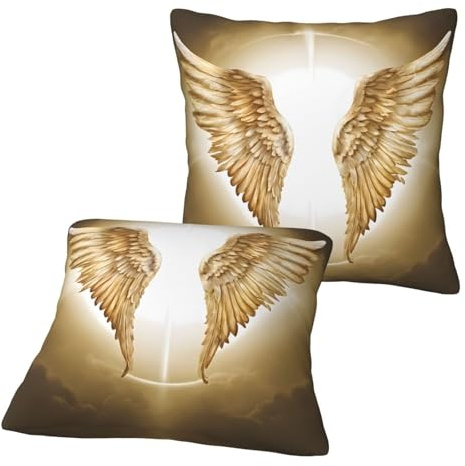 QXYZPYZYLD Angel Wing Print Throw Pillow with Hidden Zipper Closure for Sofas, Chairs, Car Seats