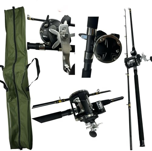 Norwegen Meeresangeln Angelset Komplettset 210cm Rute Bootsrute Rolle Tasche