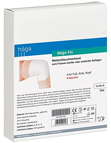 Höga-Fix Netzschlauchverband, Größe B, 25 m gedehnt, für Fuß, Knie und Kopf