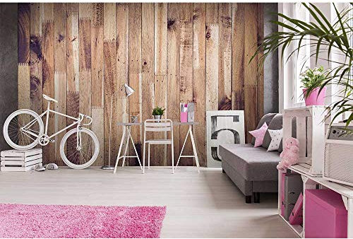 Papier peint intissé MUR DE BOIS 375 cm x 250 cm | Tapisserie Murale XXL Poster Décoration - Salon Appartement - Photo d'art Tableaux Muraux | QUALITÉ SUPÉRIEURE - MADE IN EU - Y compris adhésif