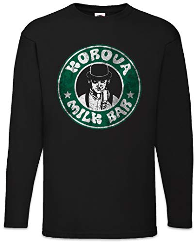 Urban Backwoods Korova Milk Bar Långärmad T-shirt för män, svart, L