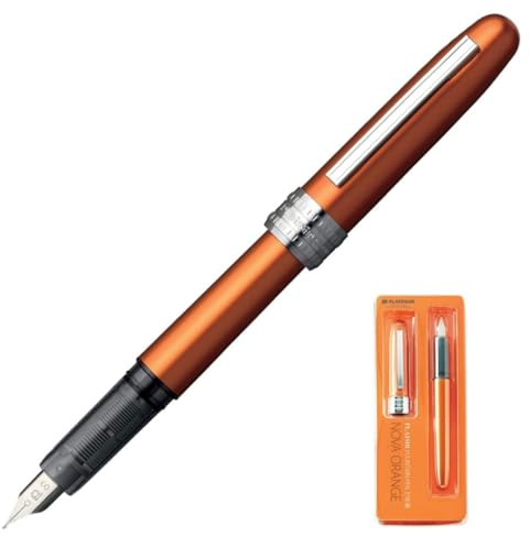 PLATINUM Plaisir PGB-1000#25 Füllfederhalter/Federstärken: F fein/Farbe: Nova Orange/Handgefertigt/Kunststoffverpackung/Füllhalter