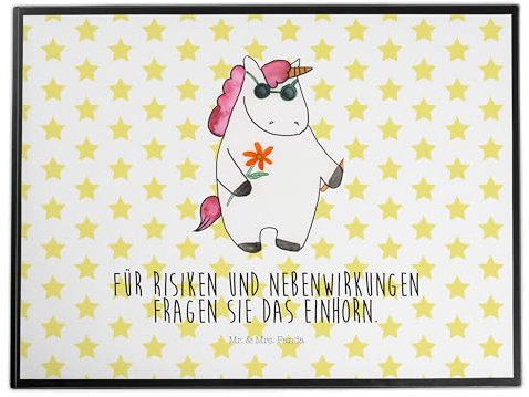 Mr. & Mrs. Panda Schreibunterlage Einhorn Woodstock - Geschenk, Schreibtisch Unterlagen, Schreibtischauflage, tischauflagen, Alkohol, Party, schreibtischunterlage, schreibtischunterlagen, Unicorn