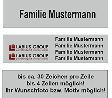 Larius Türschild, Namensschild, Klingelschild, Pokalschild, Briefkastenschild,Schild, inkl. Gravur