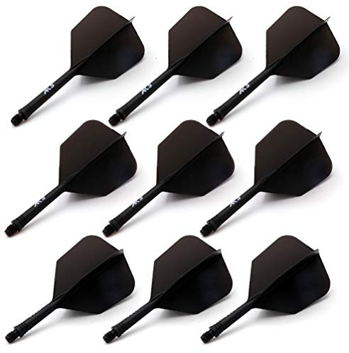 CUESOUL 9 Pieces Integrated Dart Shaft and Flights Standard Shape,Dart Shaft Length 21mm/28mm/33mm