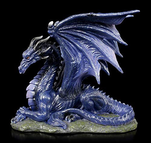Figura de dragón azul oscuro de la marca Figuren Shop GmbH, diseño de dragón de Midnight
