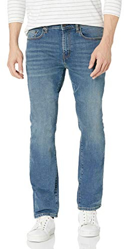 Amazon Essentials Men's Bootcut-jeans smal passform, Mellanblå Vintage, 36W / 32L