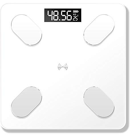 balance cuisine balance pese personne connectée bluetooth balance haute précision de cuisine balance connectée graisse corporelle balance connectée-Blanc