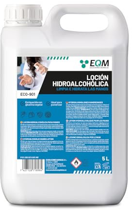EQM - ECO-901 - Loción Hidroalcohólica de Manos - 5L - Eficacia certificada por laboratorio - Limpieza e Hidratación profunda - Fórmula con alto contenido en glicerina
