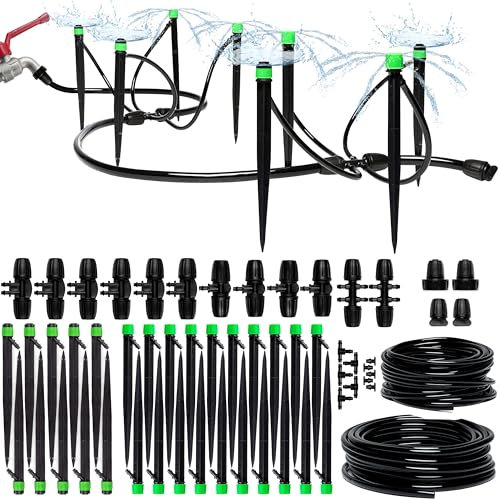 CARPATHEN Irrigation System Kit - Adjustable Premium Garden Watering System for Yard, Lawn, Greenhouse - Complete Drip Irrigation System with Drip Emitters, 1/4 Tubing and Connectors