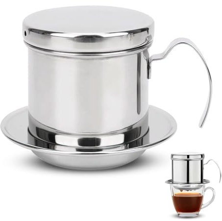 Cafetera Vietnamita, Cafetera Vietnamita de Acero Inoxidable con Filtro de Goteo Cafetera de Goteo Portátil para el Hogar