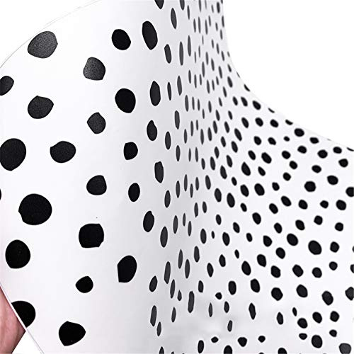 JLCP Tapete Kinderzimmer Jungen & Mädchen, Wavelet Punkt Wandtapete Klebefolie Selbstklebend PVC Möbel Dekorative Aufkleber Für Küchen Schlafzimmer Wohnzimmer,15,74 X 98,42,Black Wallpaper