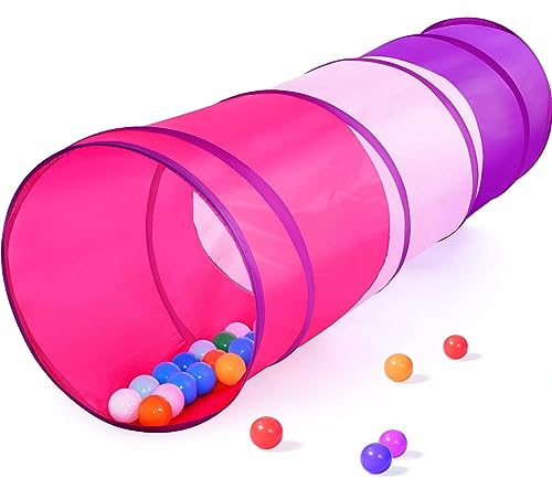 Kids Play Tunnel Tent for Toddler, 6-ft Pop Up Crawl Tunnel Toy for Baby Infant Children or Dog Cat, Collapsible Gift for Boy and Girl Play Tunnel Indoor and Outdoor Game