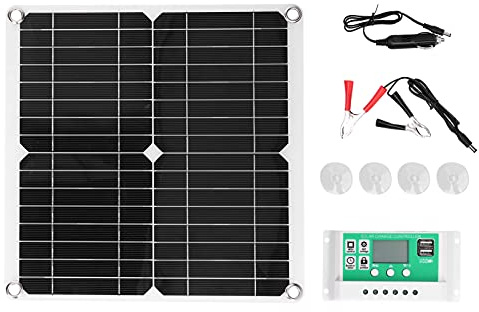 Tragbares 40W Solarladeset mit Laderegler, 280x280mm Solarpanel 18V/9V/5V Ausgang für Camping Wohnmobile Outdoor-Aktivitäten