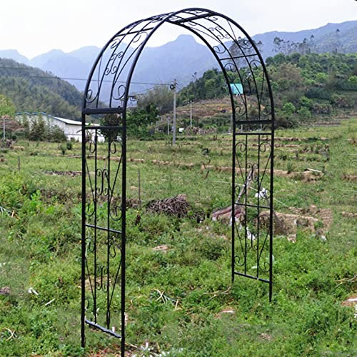 NMQQ Pflanzbogen,Pergola Rankhilfe Rankgitter Torbogen für Garten,frei montieren Rose Vines Metal für Verschiedene Kletterpflanzen Pergola Bride Party (Color : Black, Size : 120x30x200cm)