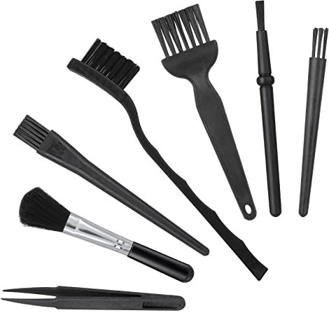 TIESOME Ensemble de brosses nettoyage antistatiques 7 en 1, petit espace portable pour clavier d'ordinateur, brosse électronique de la poussière, kit de nettoyage