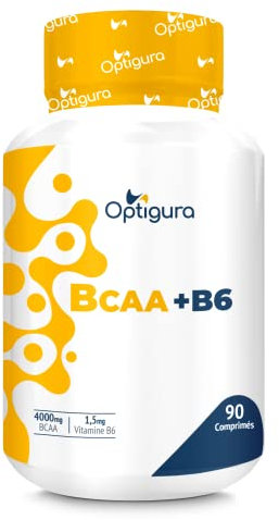 OPTIGURA - BCAA+B6 - Formule d’Acides Aminés BCAA + Vitamine B6-90 Comprimés