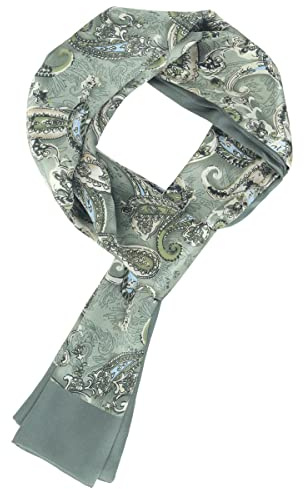 WANYING Edler Seidenschal für Herren 100% Seide 11 Momme Herrenschal Schaltuch Doppelseite für Frühjahr Sommer Herbst Casual Business 155×26cm