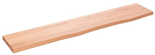 vidaXL Wandregal Hellbraun 100x20x2 cm Massivholz Eiche Behandelt