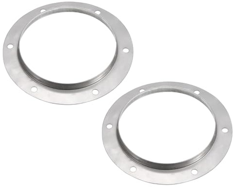 PATIKIL 6 Kanalanschluss Flansch 2 Packung Gerade Rohrleitung Abluft Flansch Edelstahl Kanal Montage Platte für Heizung Kühlung Lüftung HVAC System