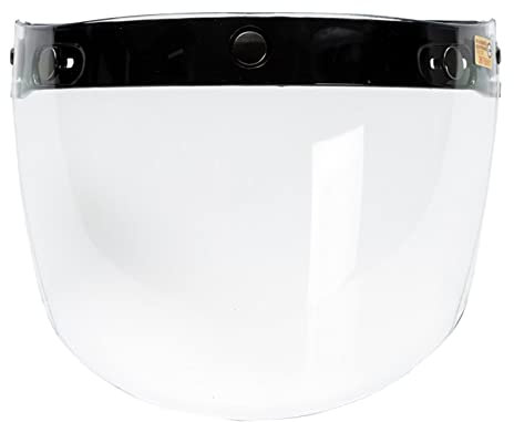 Universal Clear Open Face Helmet Visor Wind Shield Lens with 3 Snaps - Ideal for Wind Protection