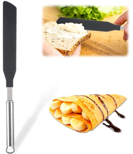 Spatule à crêpes en silicone, épandeur et spatule, spatule en gel de silice, répartiteur de pâte pour la cuisine et faire des crêpes