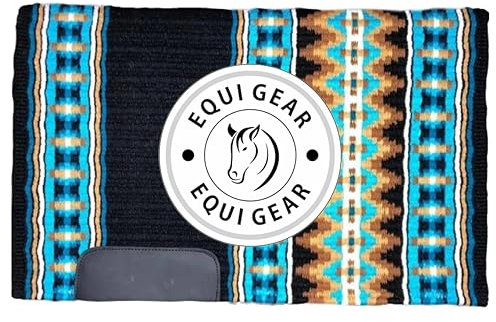 EQUIGEAR Western Show Horse Satteldecke aus neuseeländischer Wolle, Western-Design, handgefertigte Satteldecke, Wollpolster, Sensor Flex (Anpassung möglich), WZ67 (34x32)
