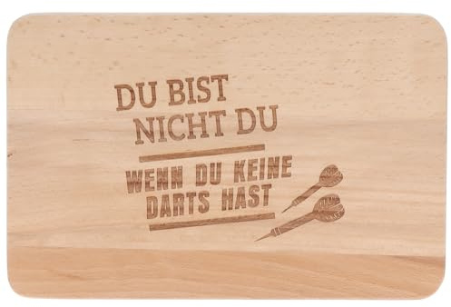 Spruchreif | Frühstücksbrettchen Dart | Brotzeitbrett mit Gravur | Geschenke für Dartfans | Geschenk Dartspieler | Darts
