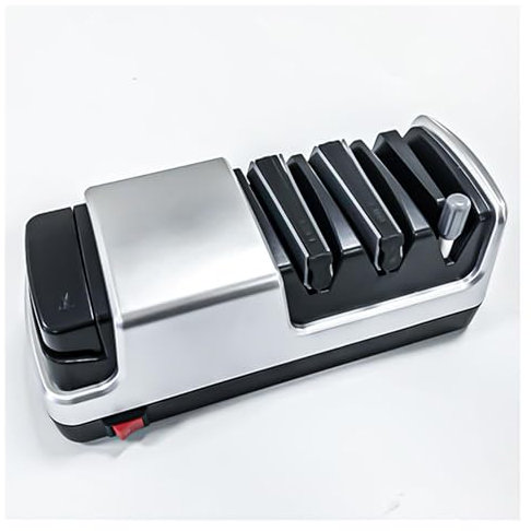 Aiguiseur Couteaux Electriques 4 en 1 Affuteur Couteau Avec Des Abrasifs 100% Diamantés Et Des Guides D'angle De Précision. Aiguiseur Couteaux Professionnel,Silver