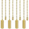 PATIKIL 1M 3.3ft Ceiling Fan Pull Chain, 4 Pcs Beaded Pulls Cord Extender Cylinder Pendant for Fan Light Chandelier Table Lamp Pulling Switch, Gold Tone