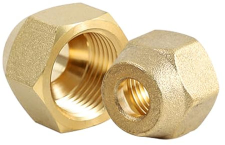 Lot de 2 écrous de raccordement 3/8, capuchon de serrage en laiton, conduite de réfrigérant, douille de sertissage, écrous de 3/8 pour le montage de climatiseurs split