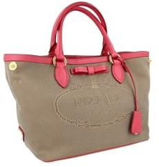 Prada Damen Braun Stoff Schultertasche 1BA172 UCW F0Q2Q